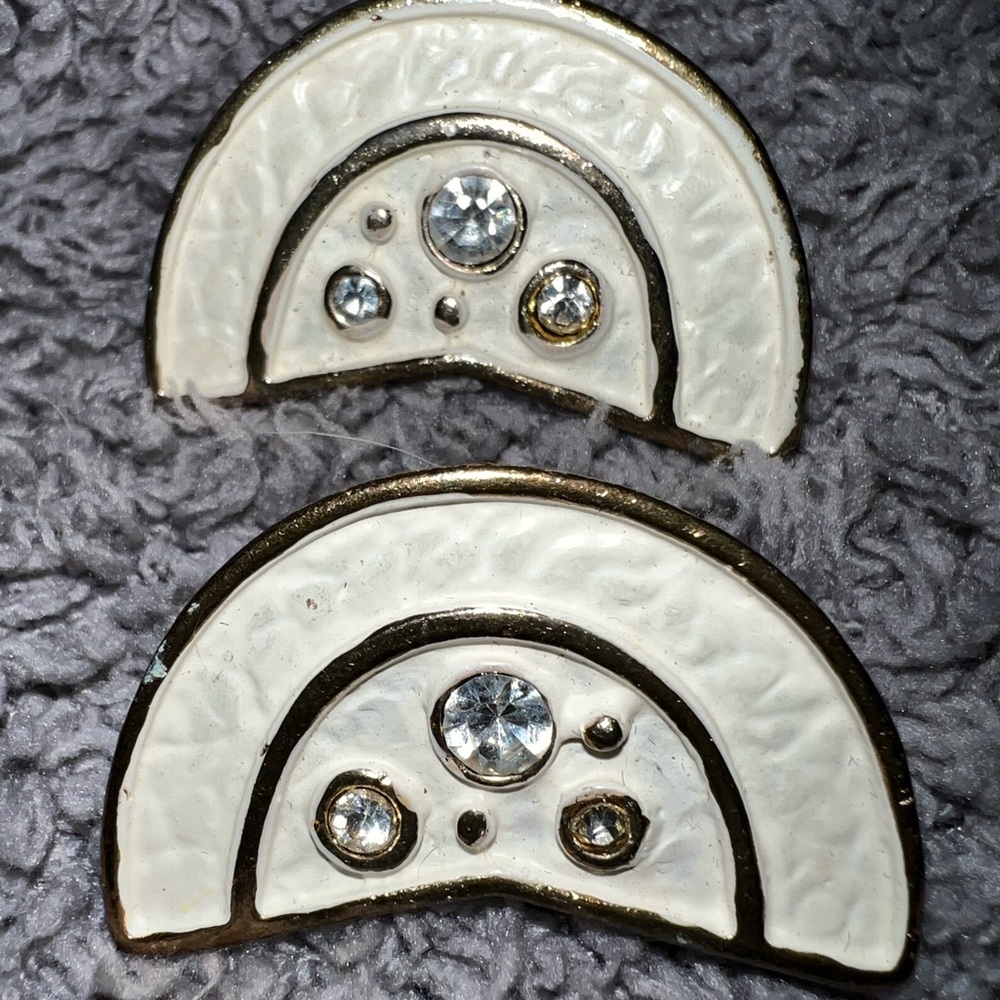 1/2 moon vintage clip earrings